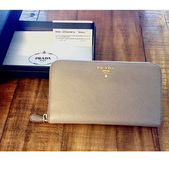Prada Handbags - PRADA Saffiano Leather Zip-Around Wallet